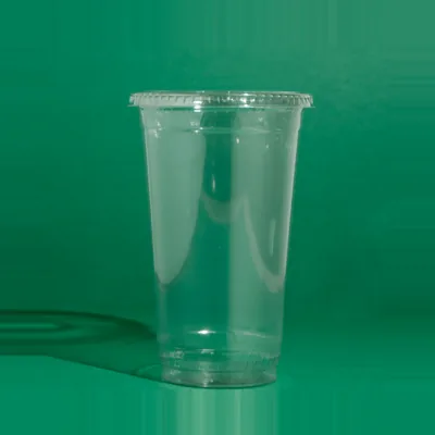 Clear PLA compostable cold cup with dome lid